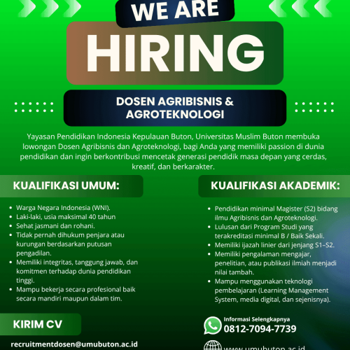 Dosen Agribisnis dan Agroteknologi