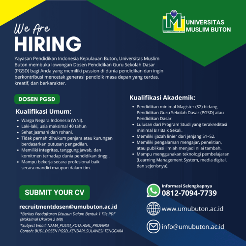 Dosen Pendidikan Guru Sekolah Dasar (PGSD)