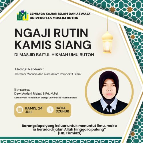 Ngaji Rutin Kamis – Dewi Asriani Ridzal, S.Pd., M.Pd