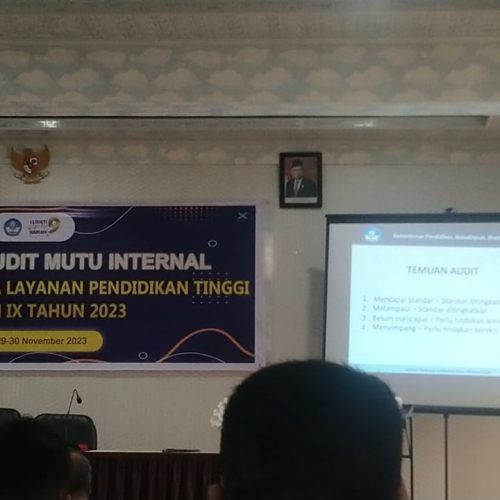 LL Dikti Wilayah IX Menggelar Pelatihan Audit Mutu Internal untuk Meningkatkan Kualitas Pendidikan di Lingkungan LL Dikti Wil IX.