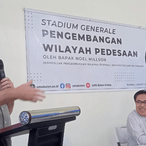 STUDIUM GENERALE DENGAN BAPAK NOEL MILSON KONSULTAN CIDA DARI UNIVERSITAS GUELPH KANADA DENGAN TEMA;  KEBIJAKAN PROGRAM PENGEMBANGAN WILAYAH TERPADU SEBAGAI SOLUSI PEMBERDAYAAN PEREKONOMIAN MASYARAKAT   PEDESAAN KAWASAN GULAMAS DENGAN BANTUAN CIDA
